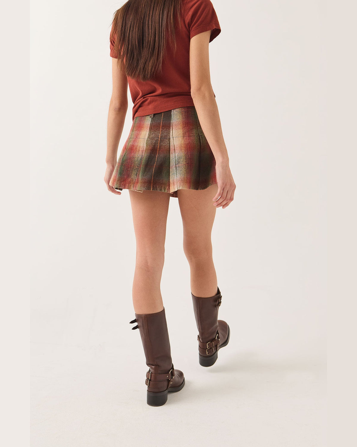 PLEATED MINI SKIRT - MULTI SHADOW