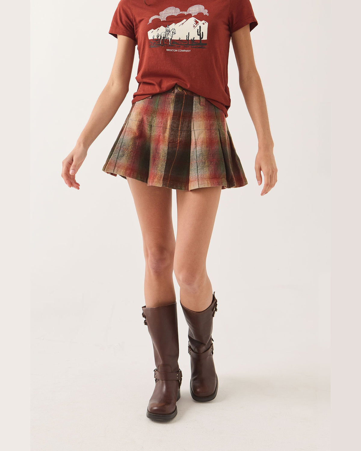 PLEATED MINI SKIRT - MULTI SHADOW