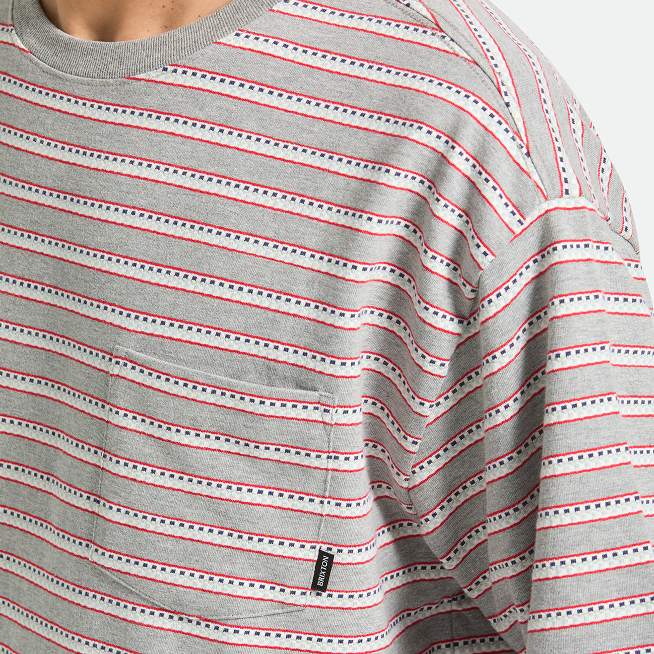 POOLSIDE PIQUE BOX CROP TEE - HEATHER GREY