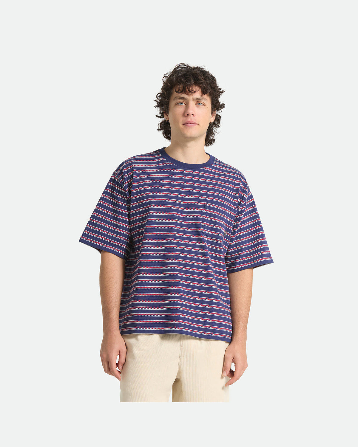 POOLSIDE PIQUE BOX CROP TEE - WASHED NAVY