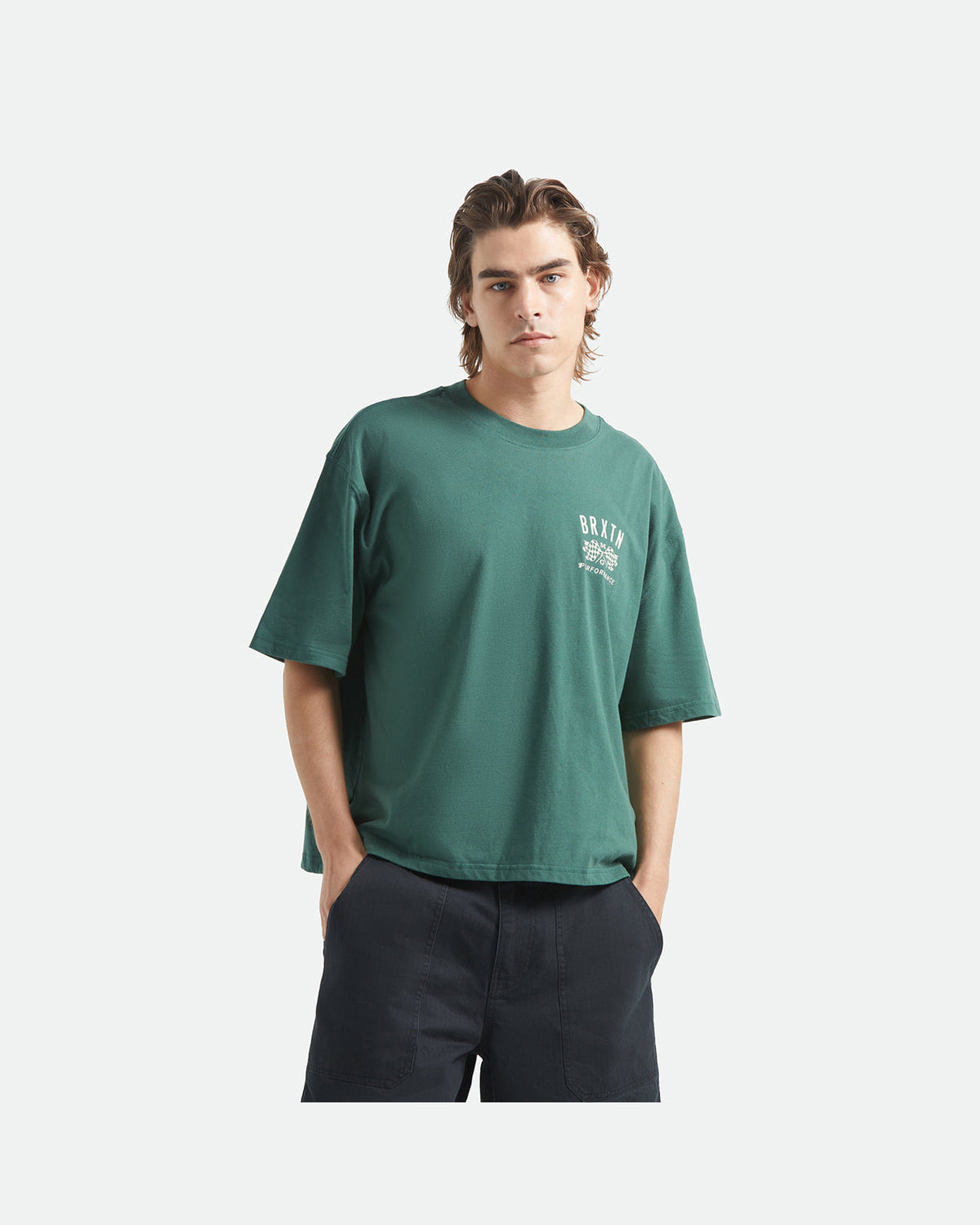 PRIMARY S/S CROPPED TEE - PRIMAL GREEN