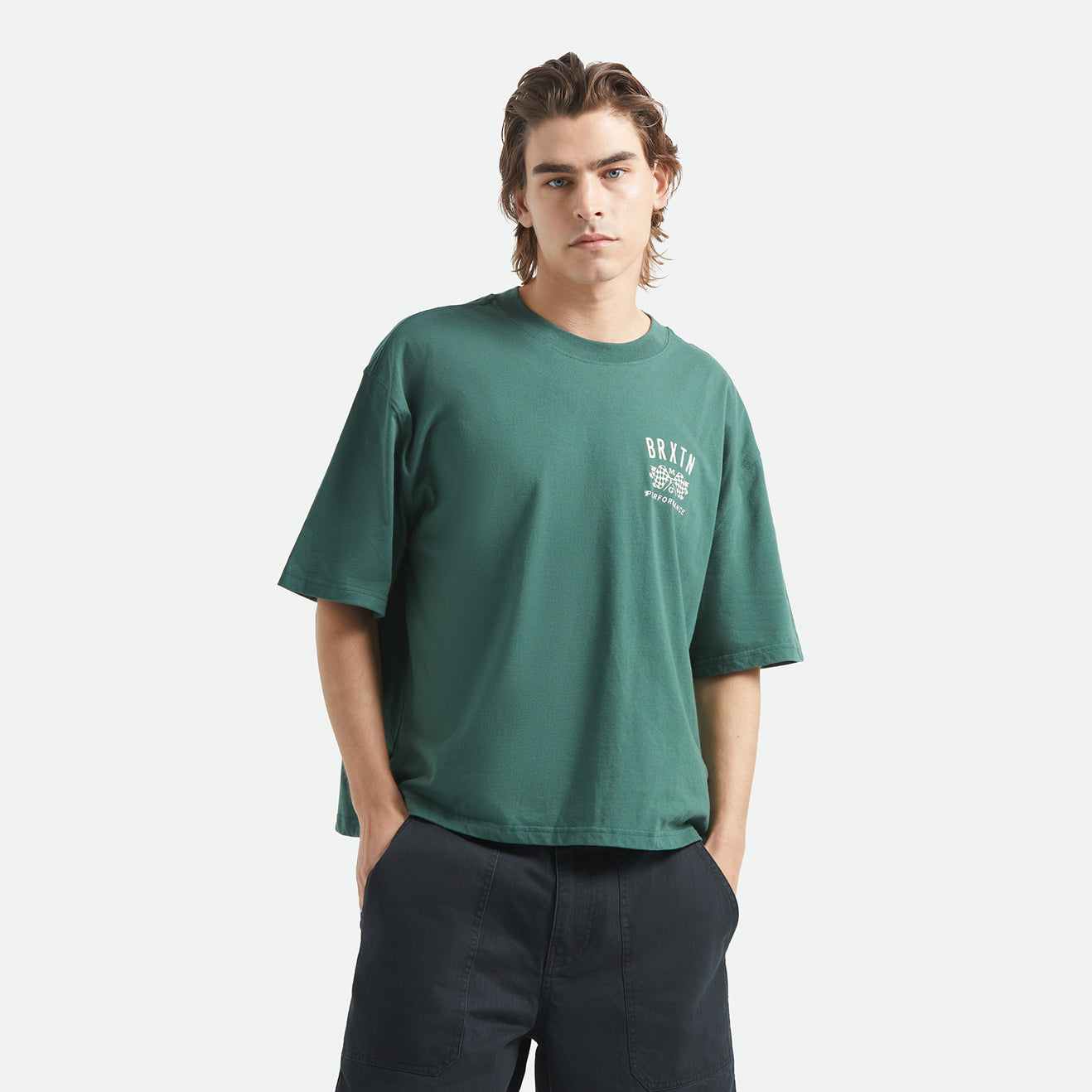 PRIMARY S/S CROPPED TEE - PRIMAL GREEN