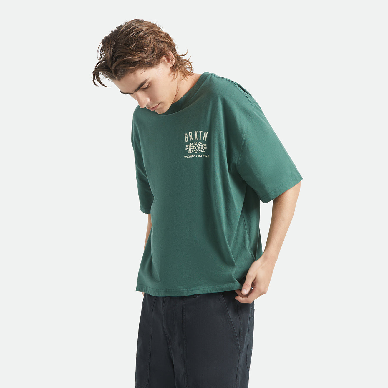 PRIMARY S/S CROPPED TEE - PRIMAL GREEN