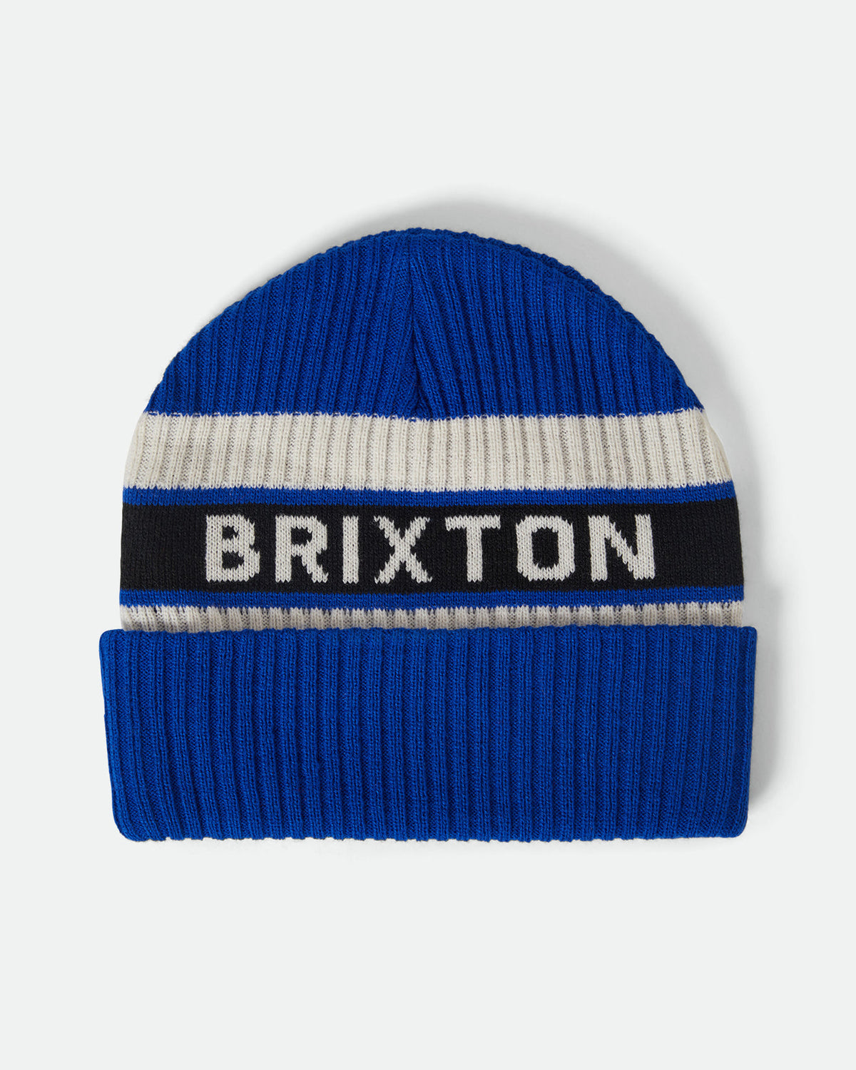 RAINIER STRIPED BEANIE - ROYAL/WHITE/BLACK