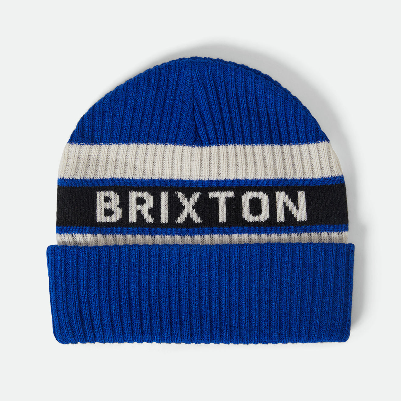 RAINIER STRIPED BEANIE - ROYAL/WHITE/BLACK