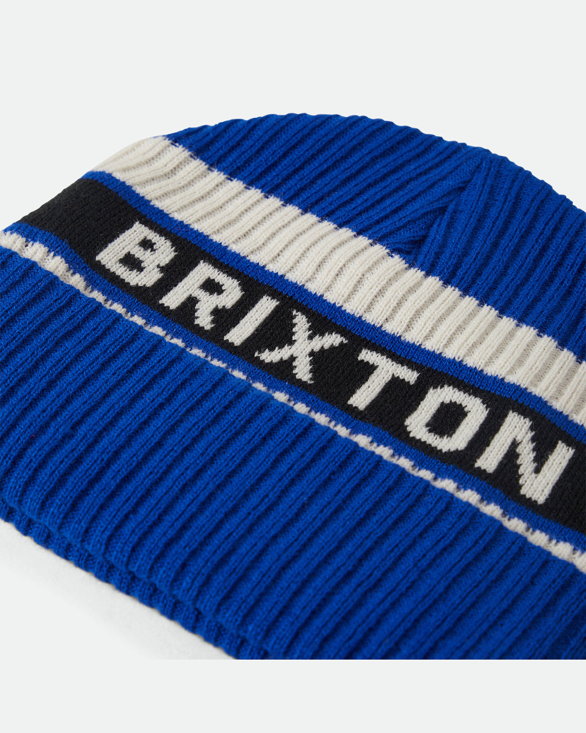 RAINIER STRIPED BEANIE - ROYAL/WHITE/BLACK