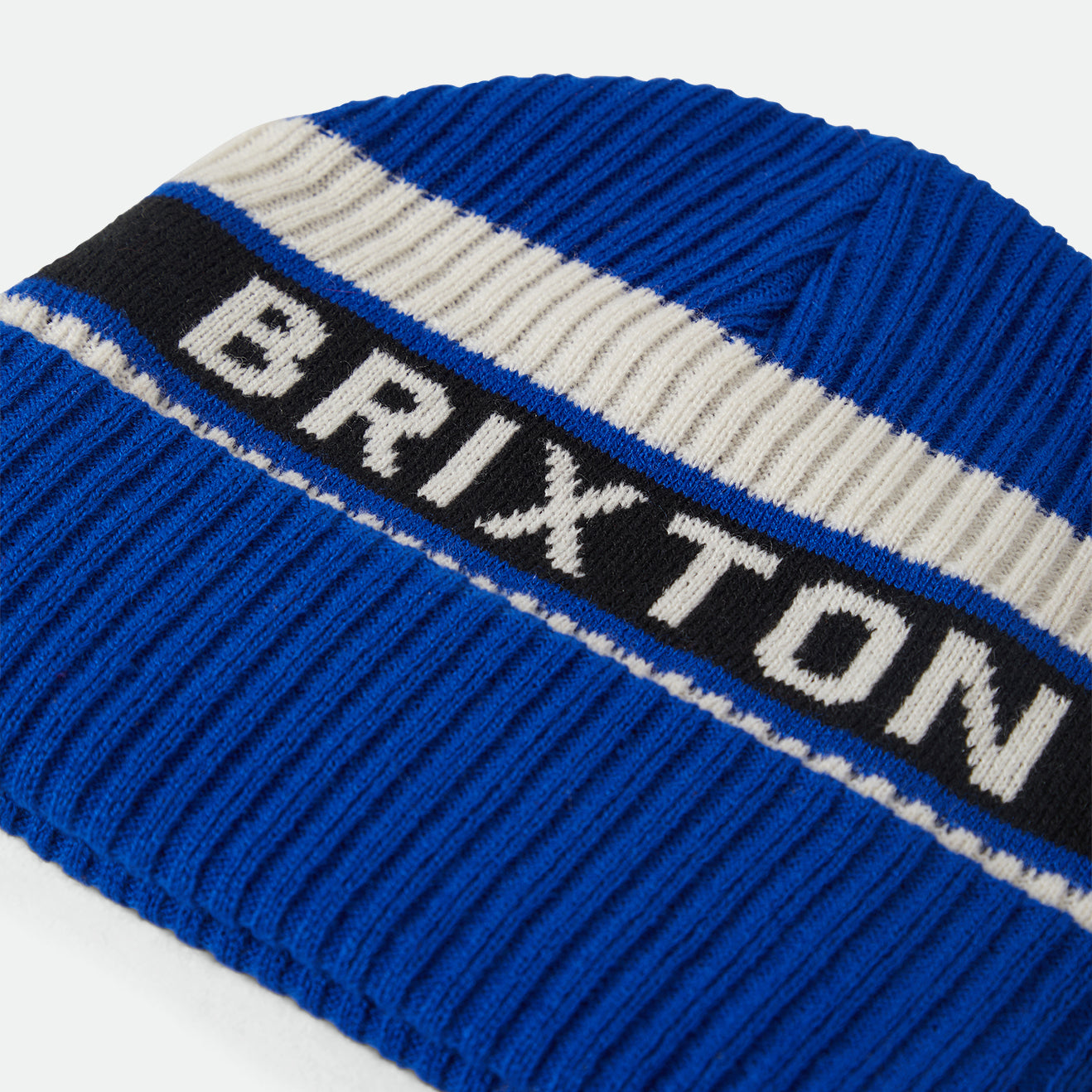 RAINIER STRIPED BEANIE - ROYAL/WHITE/BLACK