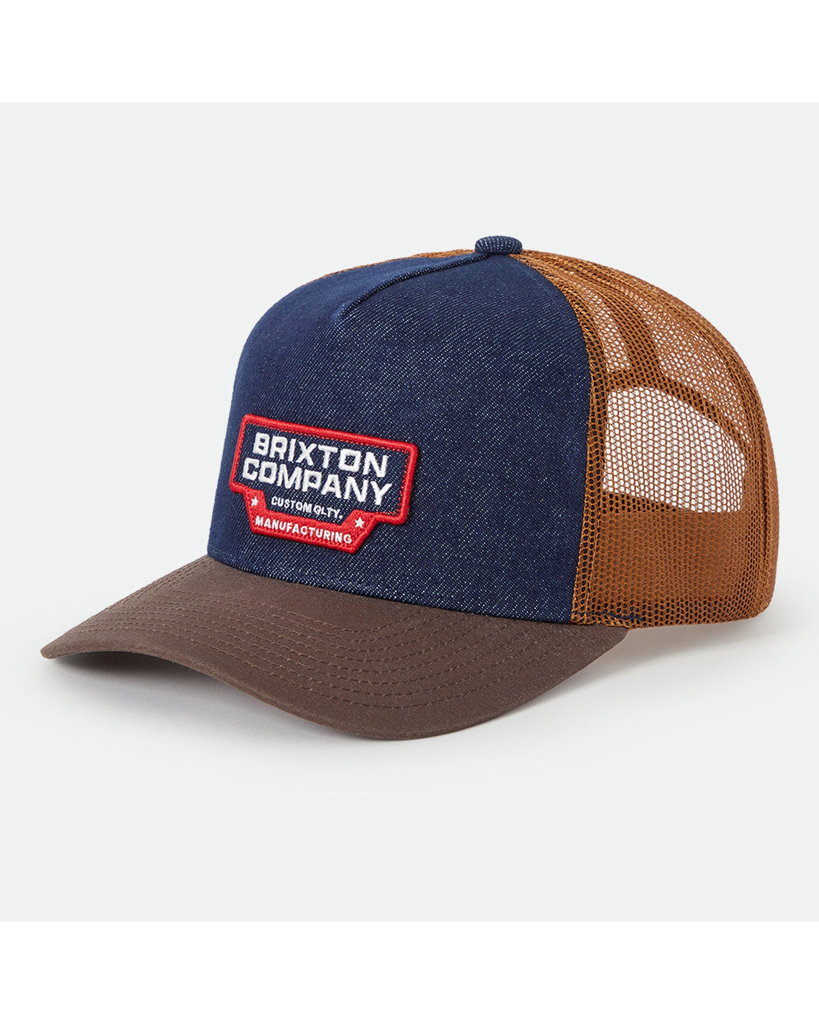REEVES TRUCKER HAT - WASHED DENIM/CARAMEL