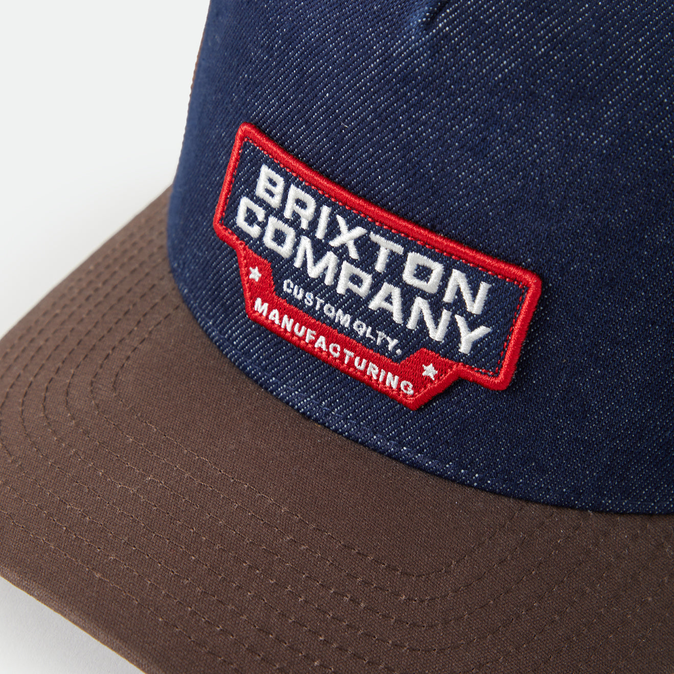 REEVES TRUCKER HAT - WASHED DENIM/CARAMEL