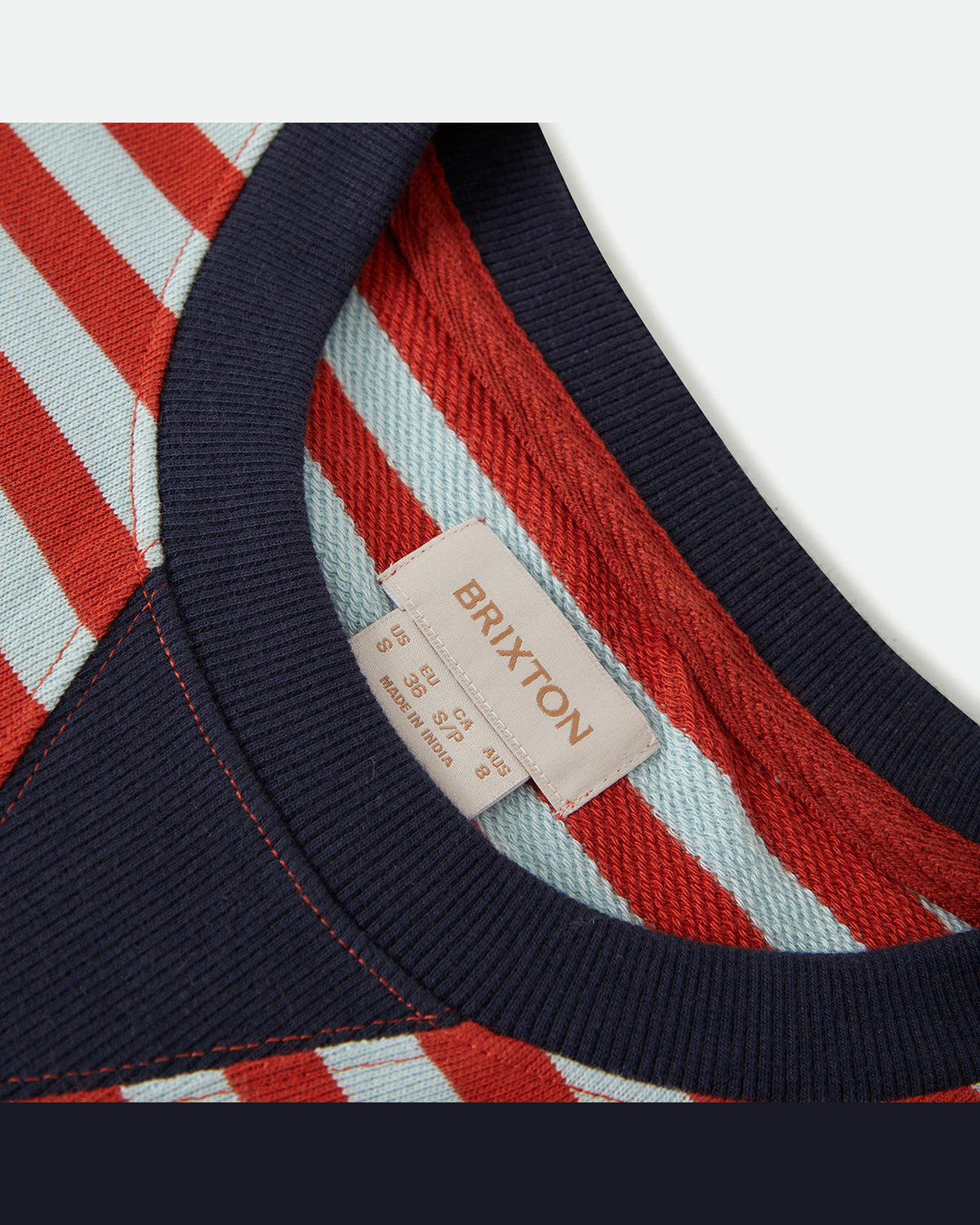 RETRO LONG SLEEVE CREW - SEA GRASS/RUST
