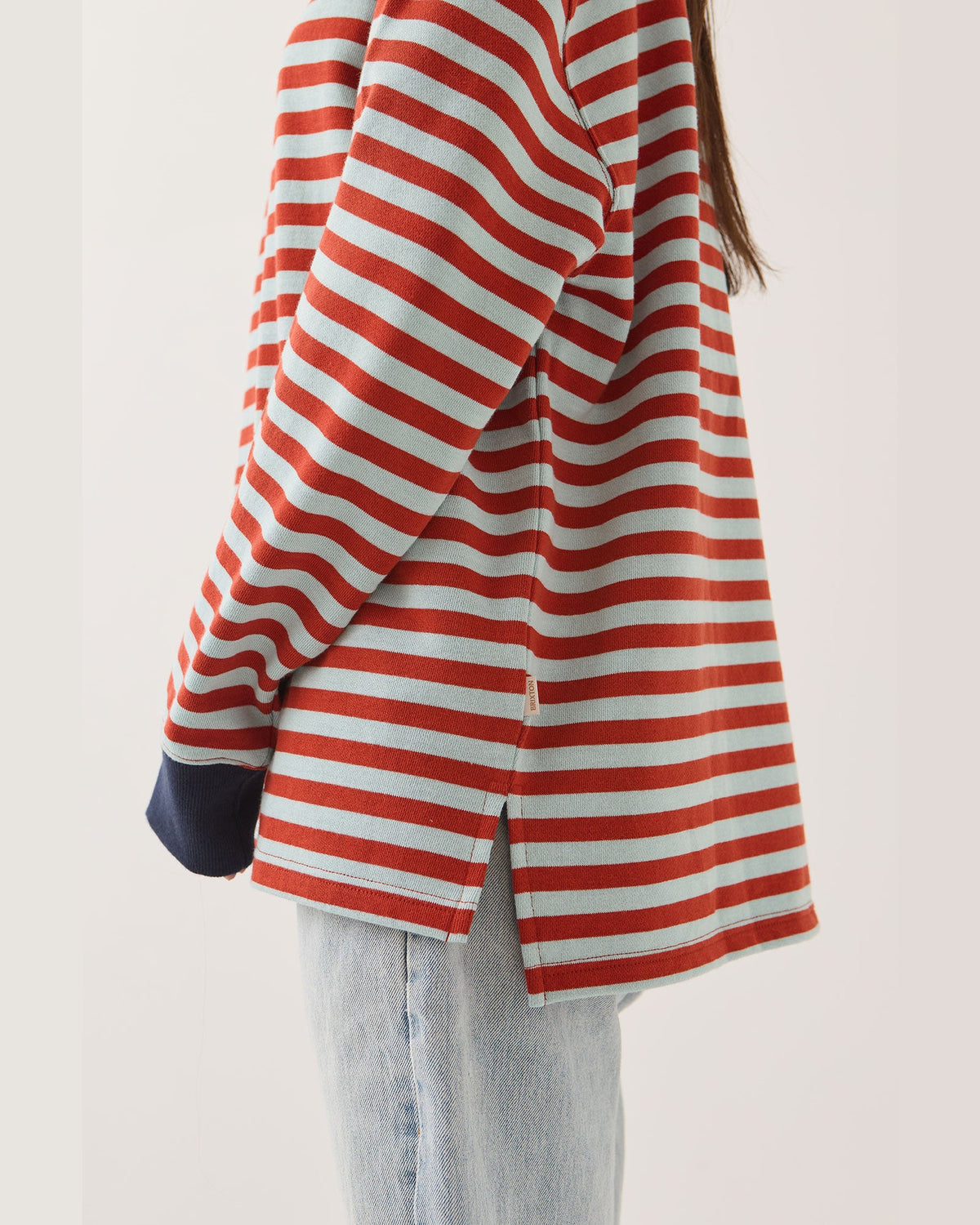 RETRO LONG SLEEVE CREW - SEA GRASS/RUST