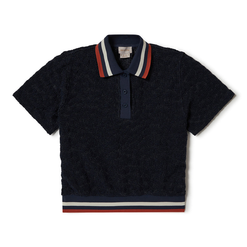 RETRO MESH S/S POLO - WASHED NAVY