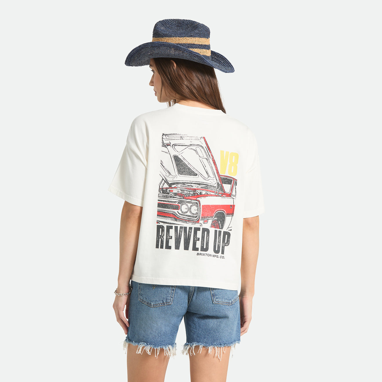 REVVED UP BOXY CREW TEE - OFF WHITE