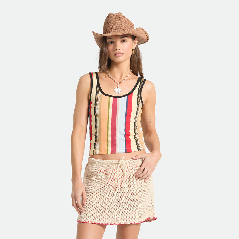 RINGER ORGANIC A-TANK - PEACH COBBLER MULTI STRIPE