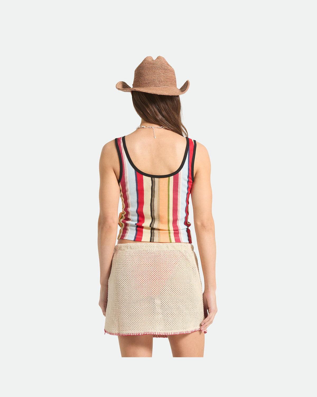 RINGER ORGANIC A-TANK - PEACH COBBLER MULTI STRIPE