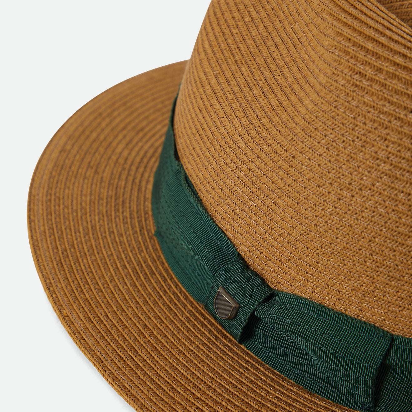 ROMA STRAW PACKABLE FEDORA - DARK TAN/PRIMAL GREEN