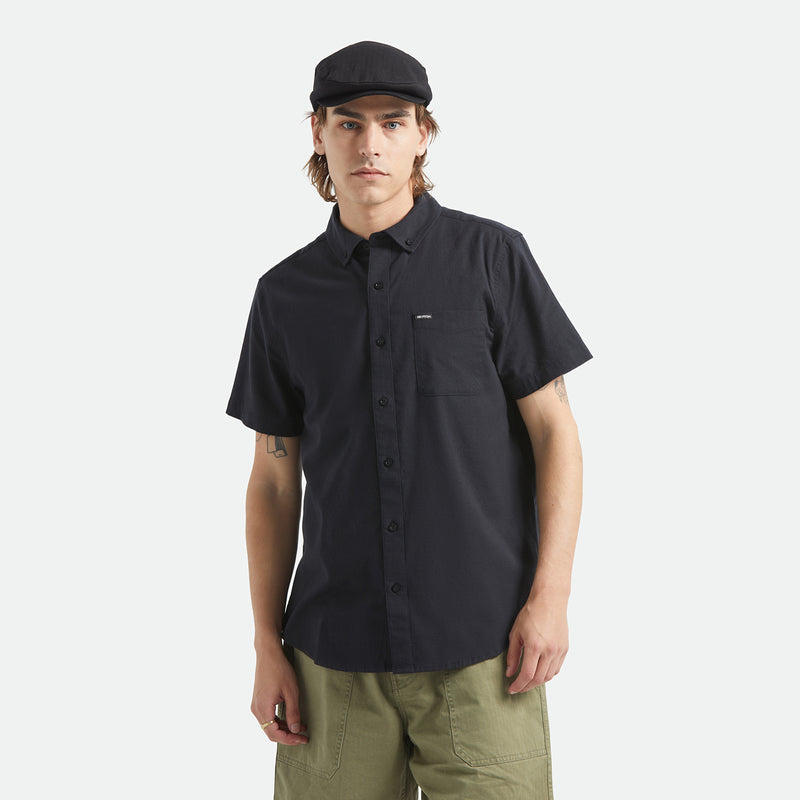 SANFORD OXFORD S/S WVN - BLACK