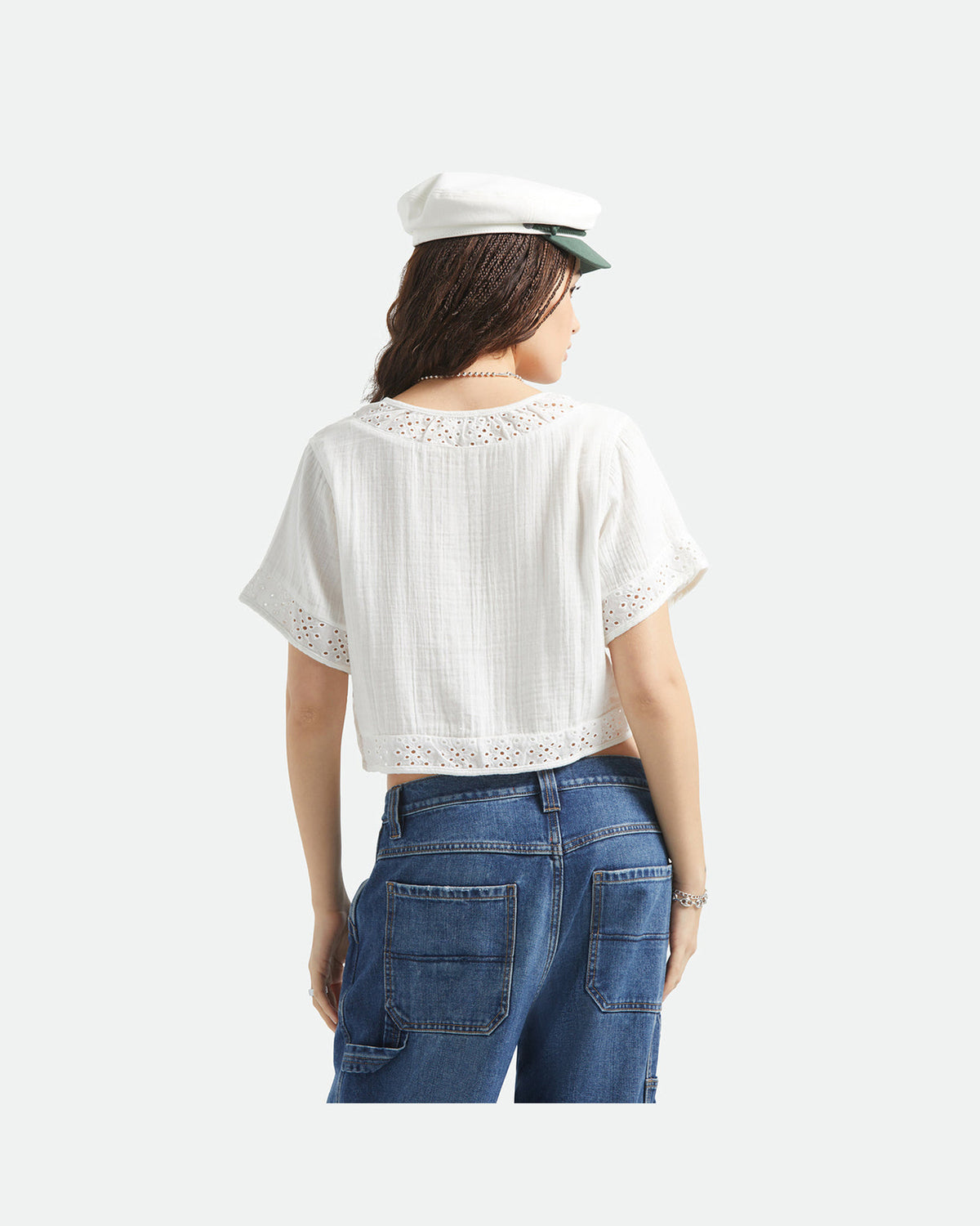 SEASIDE EYELET TOP - OFF WHITE EYELET