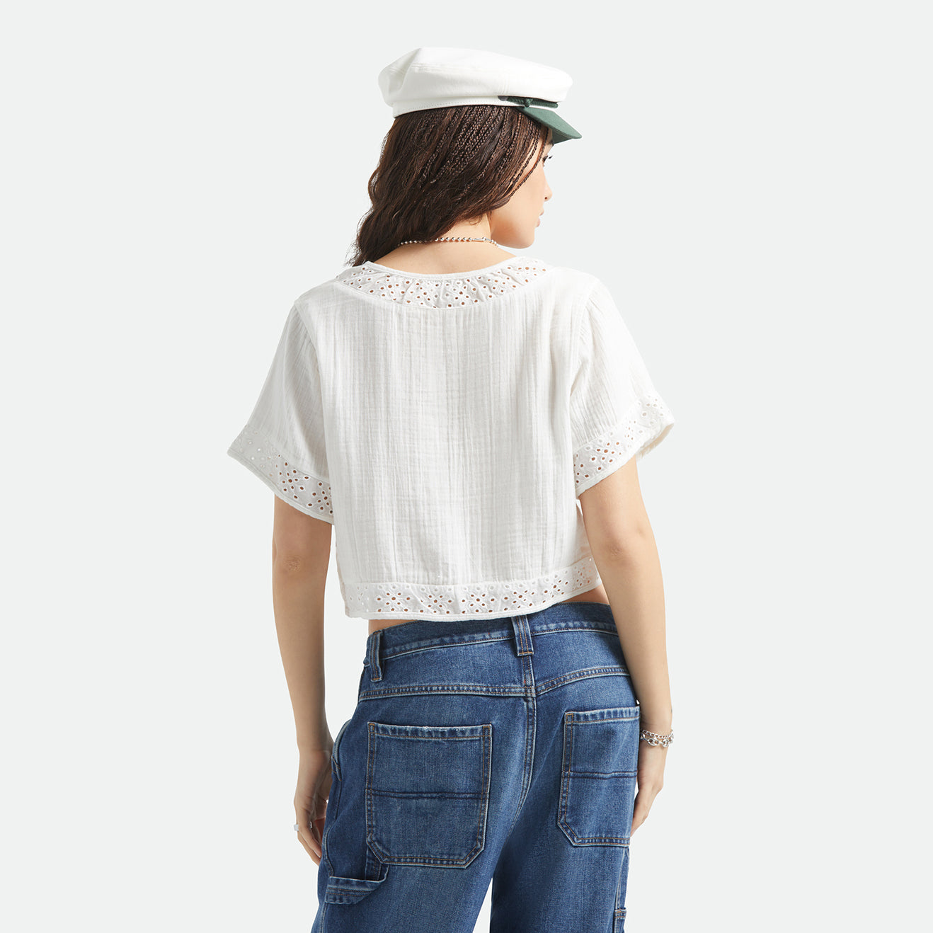 SEASIDE EYELET TOP - OFF WHITE EYELET