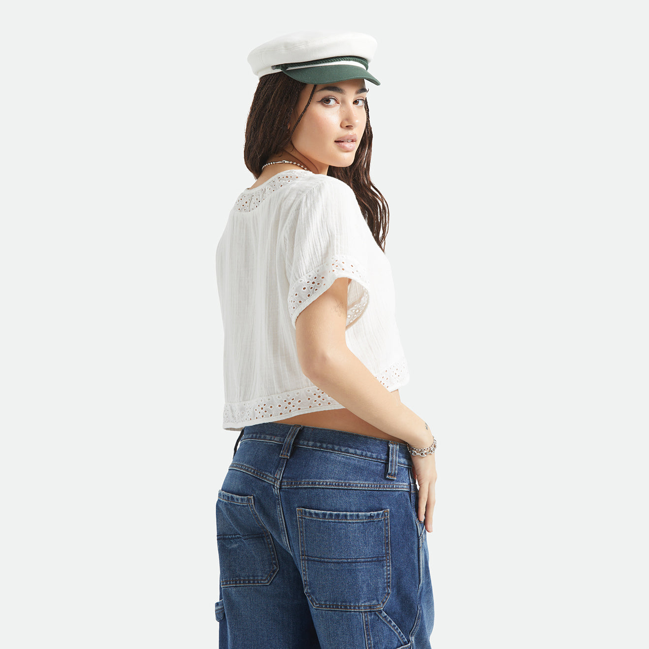 SEASIDE EYELET TOP - OFF WHITE EYELET