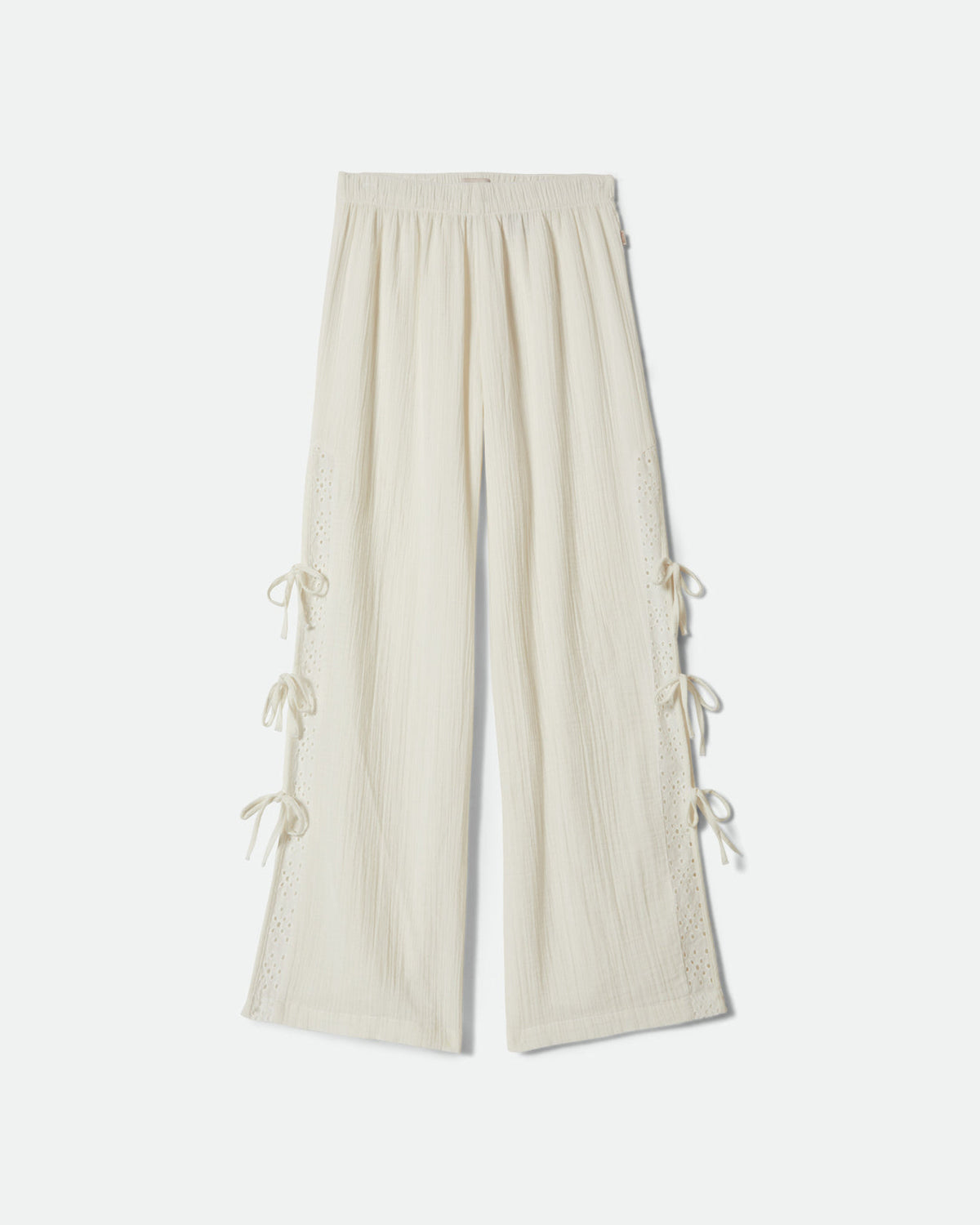SEASIDE EYELET WIDE LEG PANT - OFF WHITE EYELET