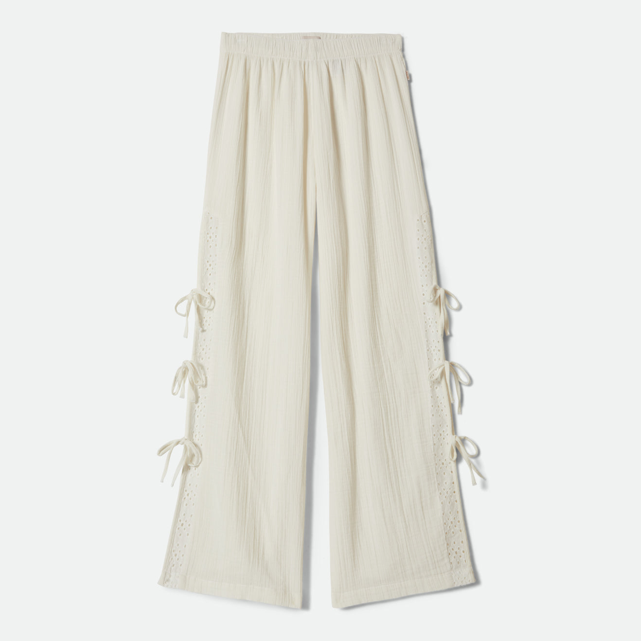 SEASIDE EYELET WIDE LEG PANT - OFF WHITE EYELET
