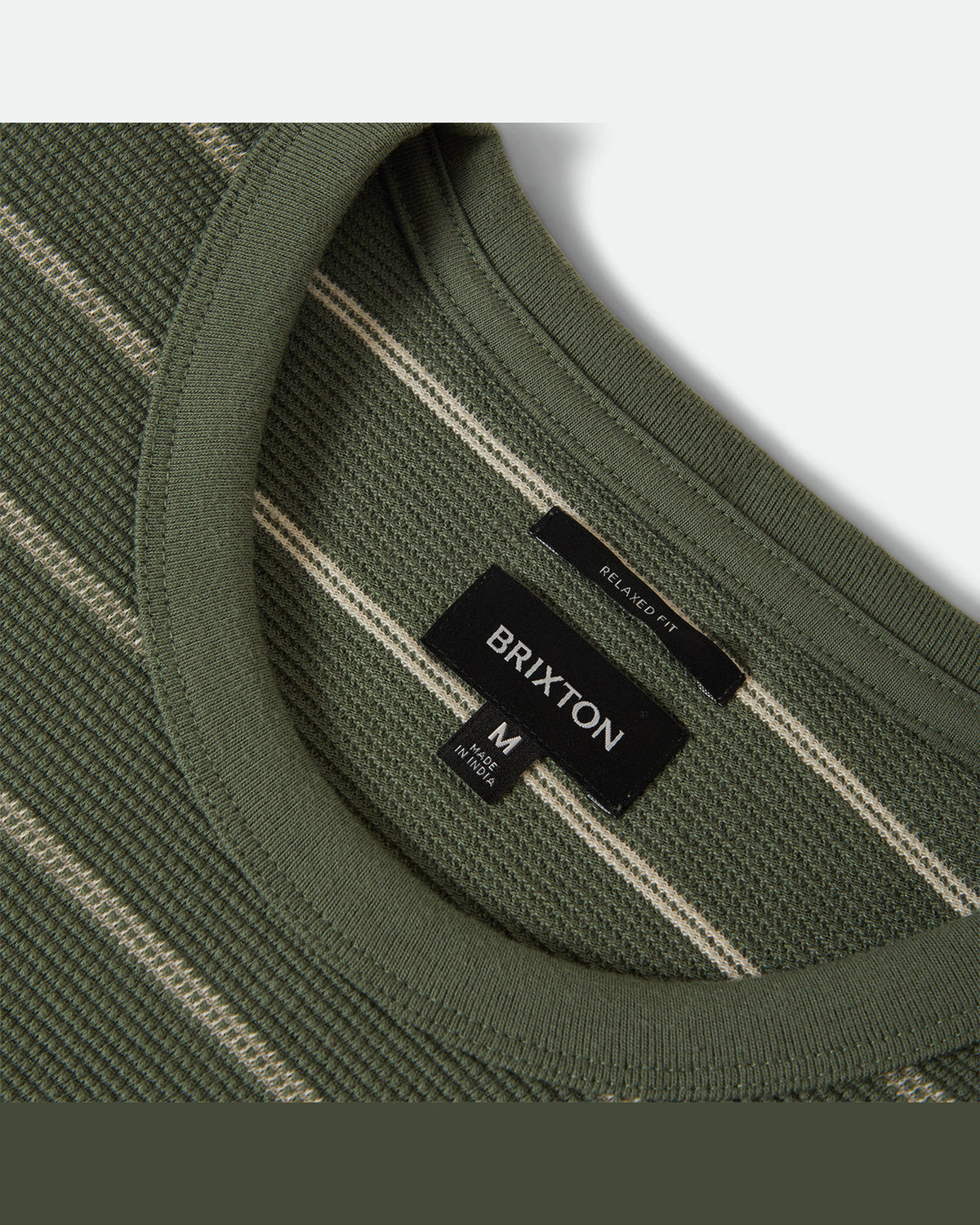 SHIELD PIQUE S/S BOXY KNIT TEE - DARK OLIVE/WHITECAP