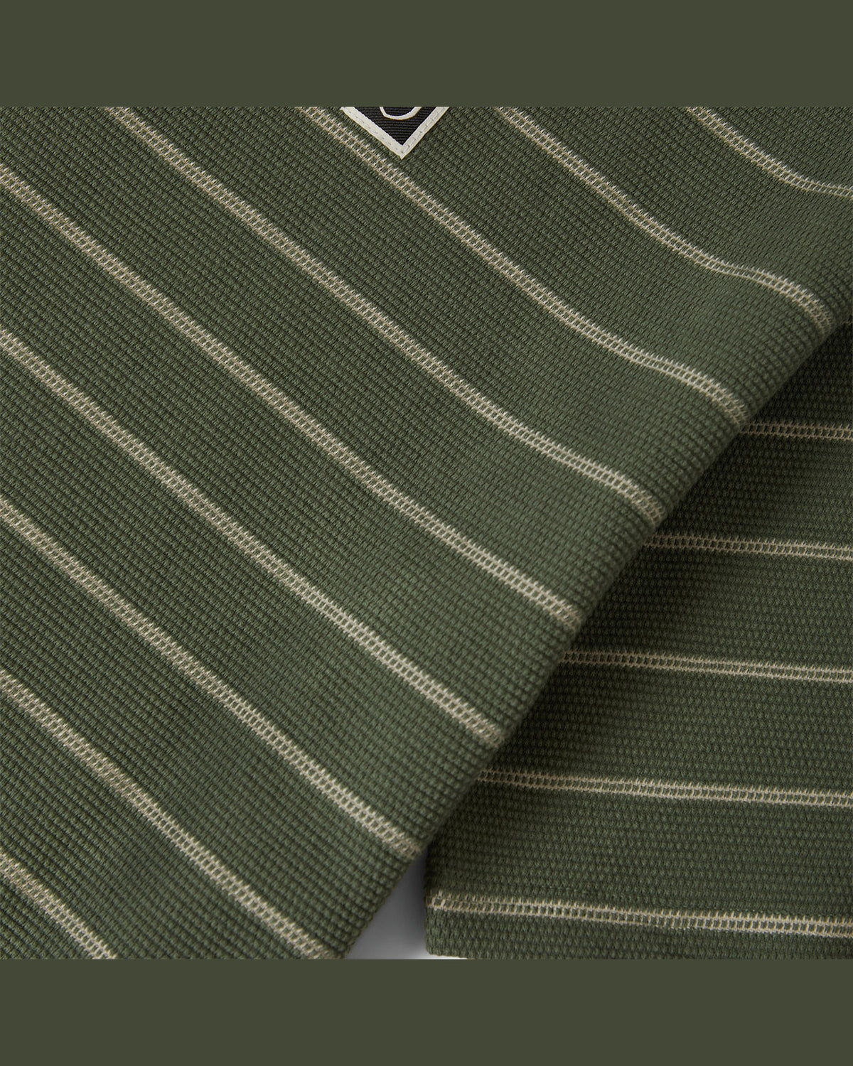 SHIELD PIQUE S/S BOXY KNIT TEE - DARK OLIVE/WHITECAP