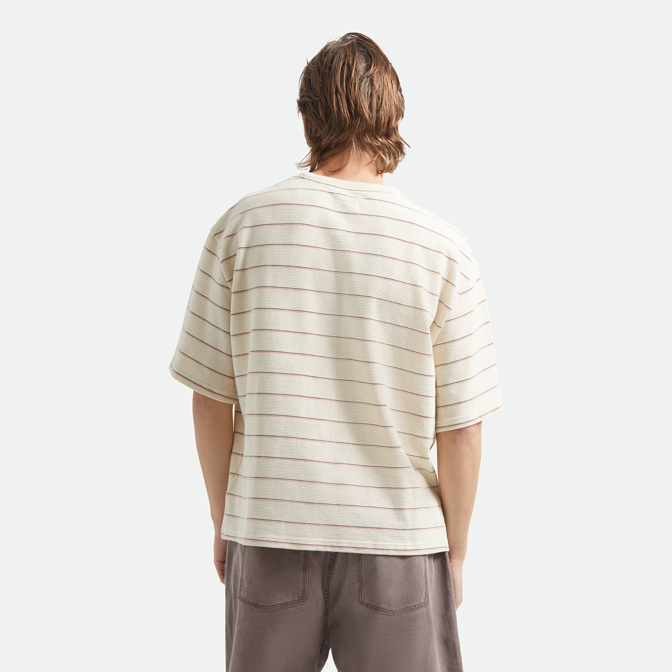 SHIELD PIQUE S/S BOXY KNIT TEE - WHITECAP/SEA FOAM/PINECONE BROWN