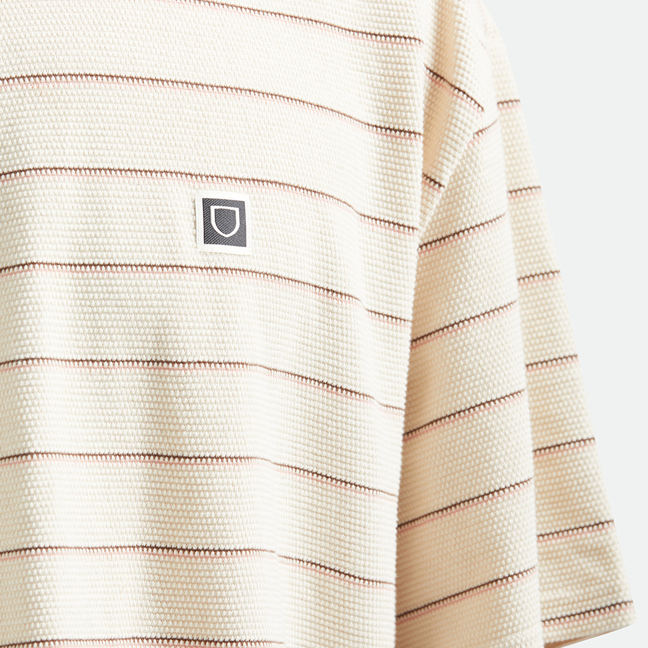 SHIELD PIQUE S/S BOXY KNIT TEE - WHITECAP/SEA FOAM/PINECONE BROWN