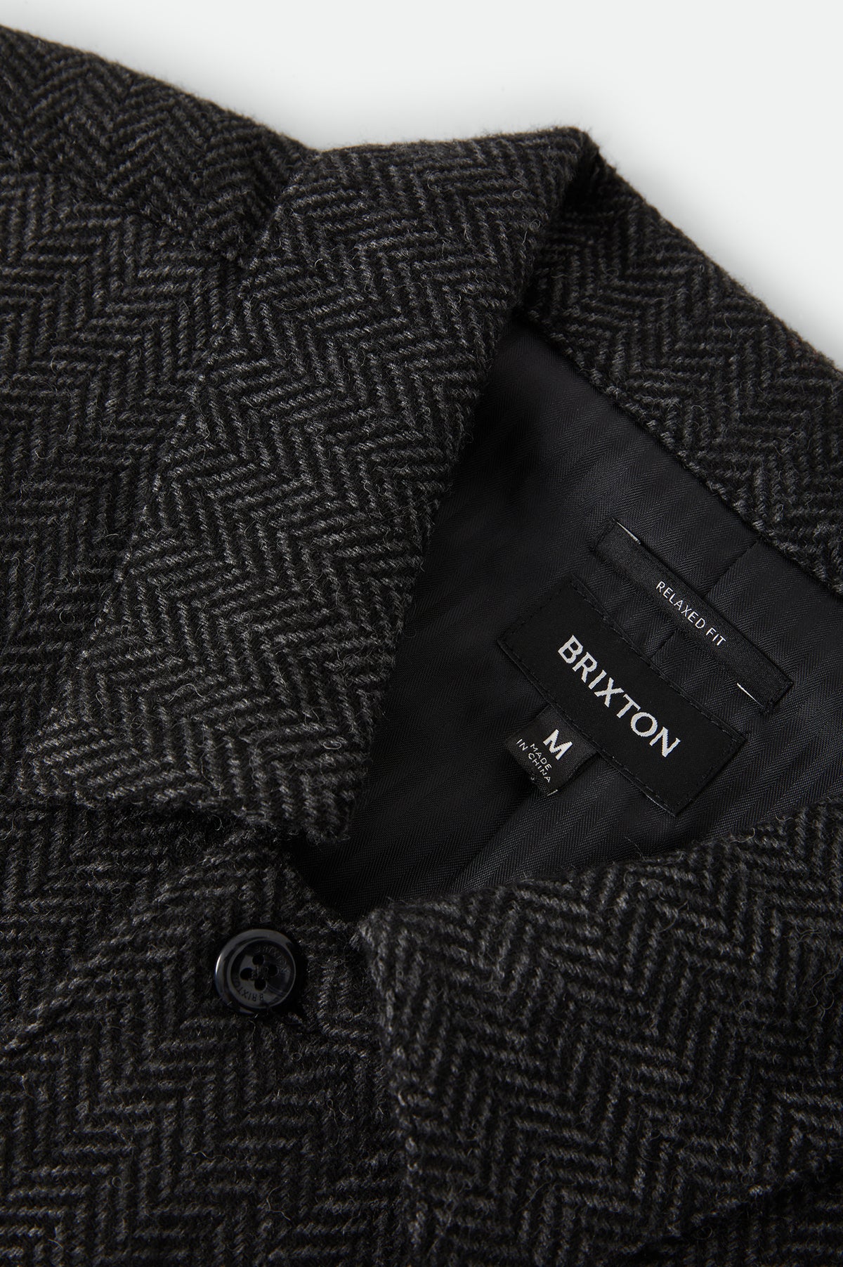 SHORT MAC COAT - BLACK HERRINGBONE
