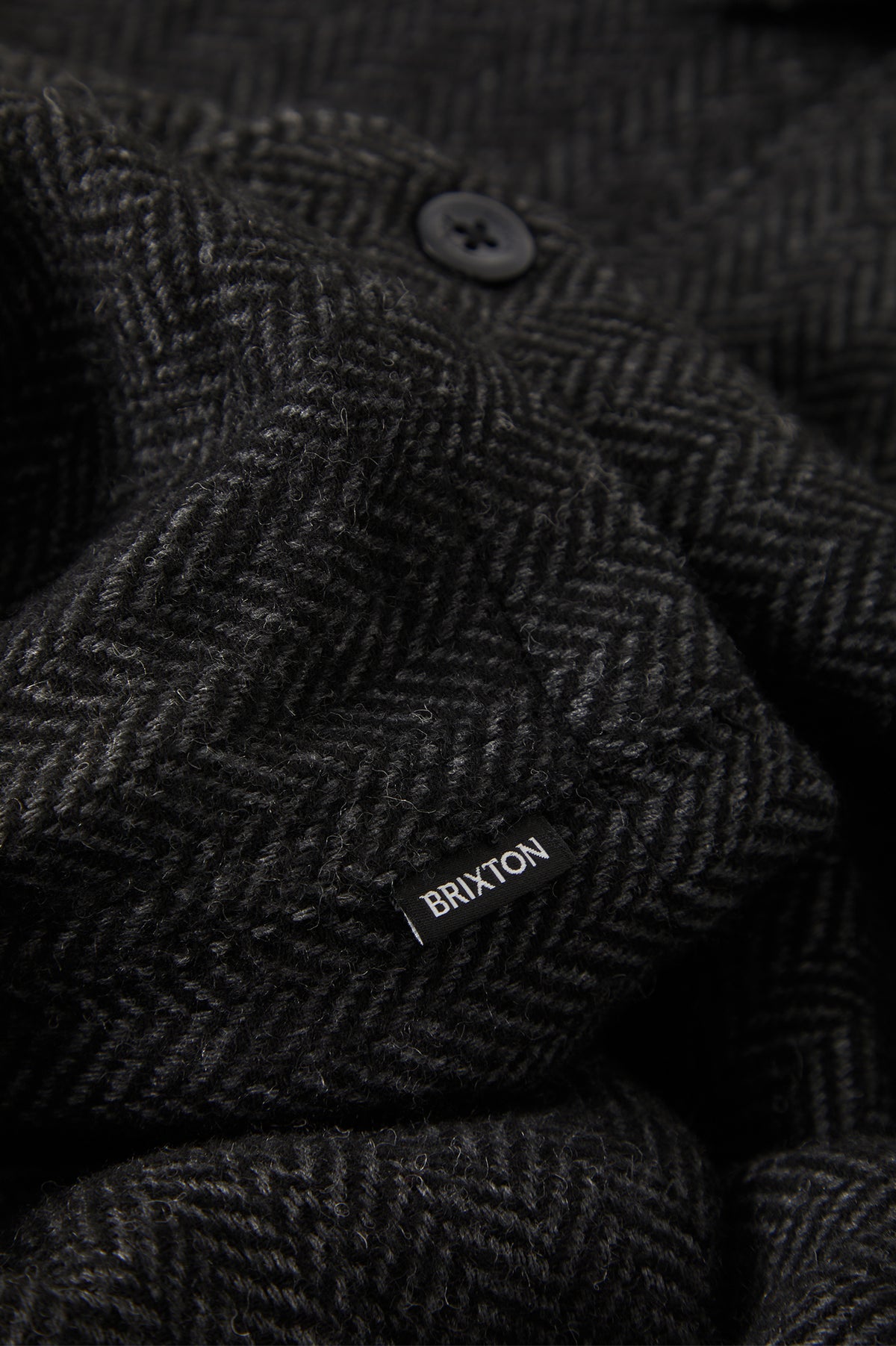 SHORT MAC COAT - BLACK HERRINGBONE
