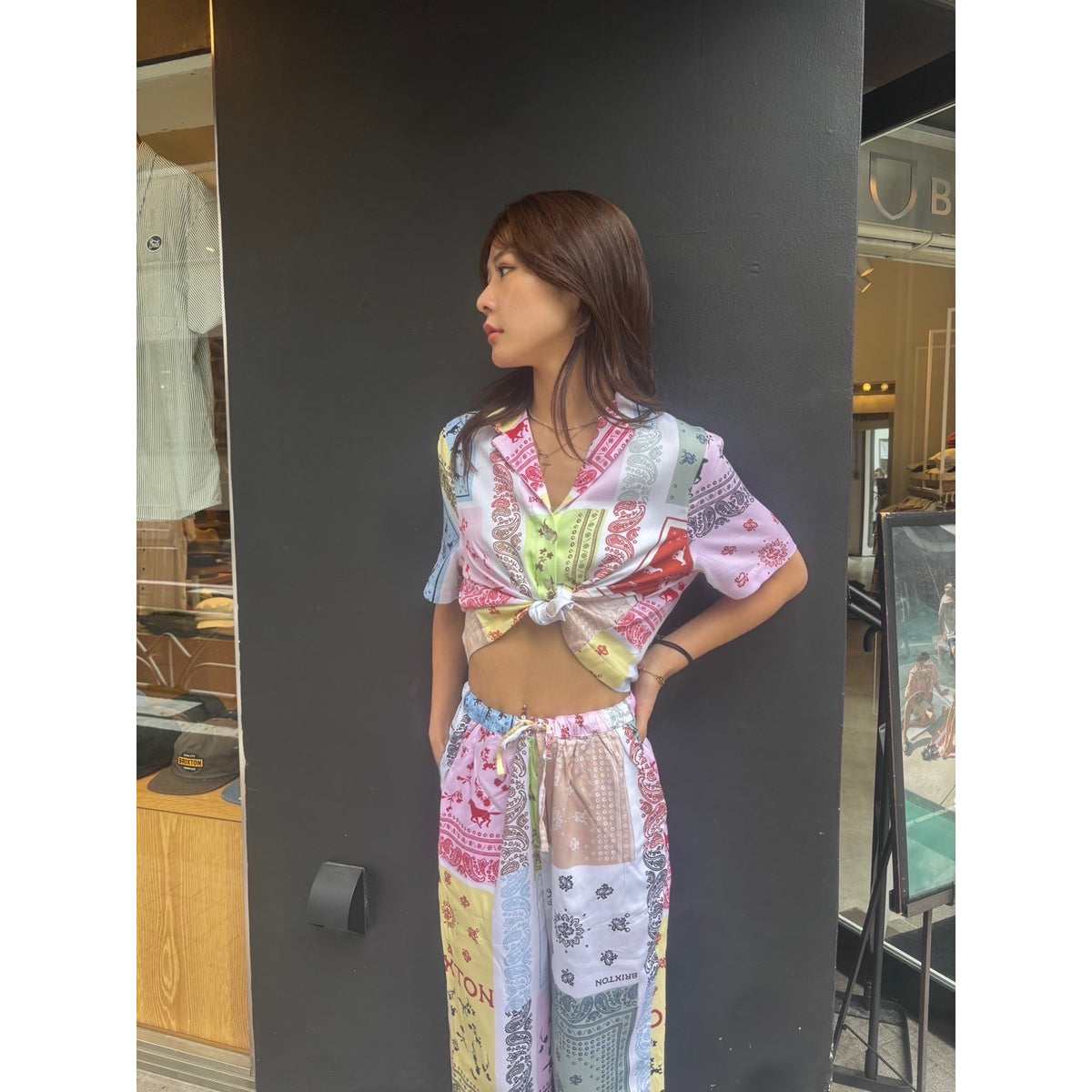 SILKY HUDSON LOUNGE PANT-MULTI COLOR BANDANA