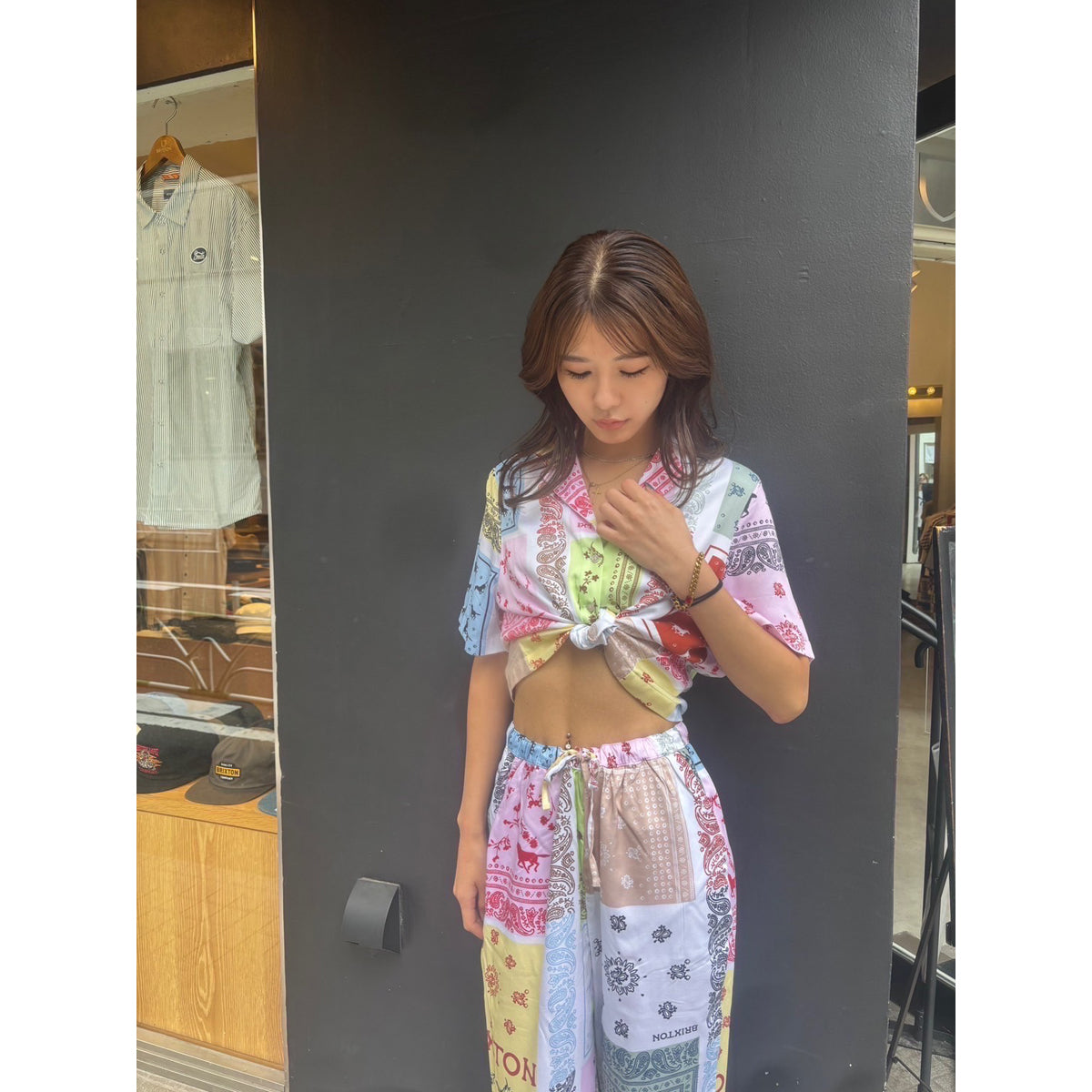 SILKY HUDSON LOUNGE PANT-MULTI COLOR BANDANA
