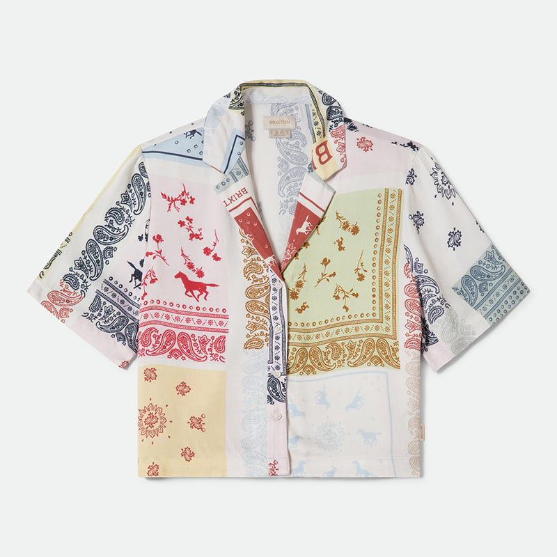 SILKY S/S BOWLING BUTTON DOWN-MULTI COLOR BANDANA