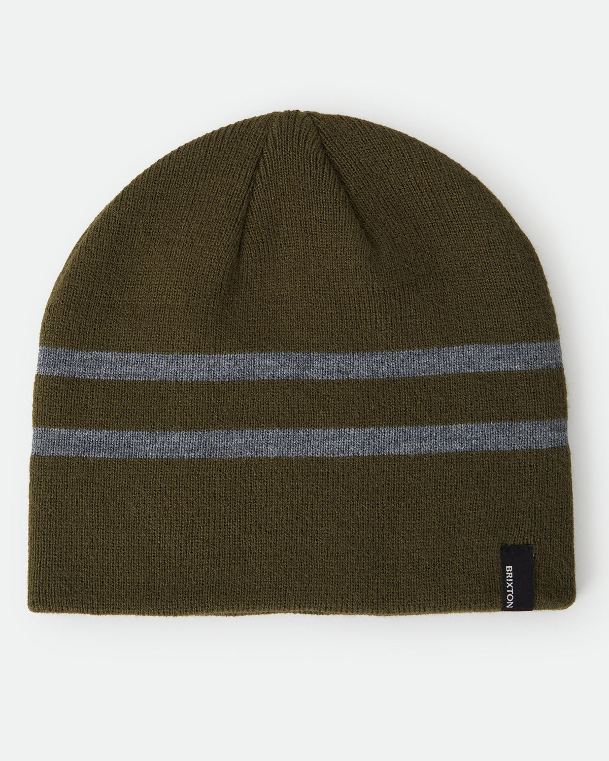 SKULLY BEANIE - DARK OLIVE/HEATHER GREY STRIPE