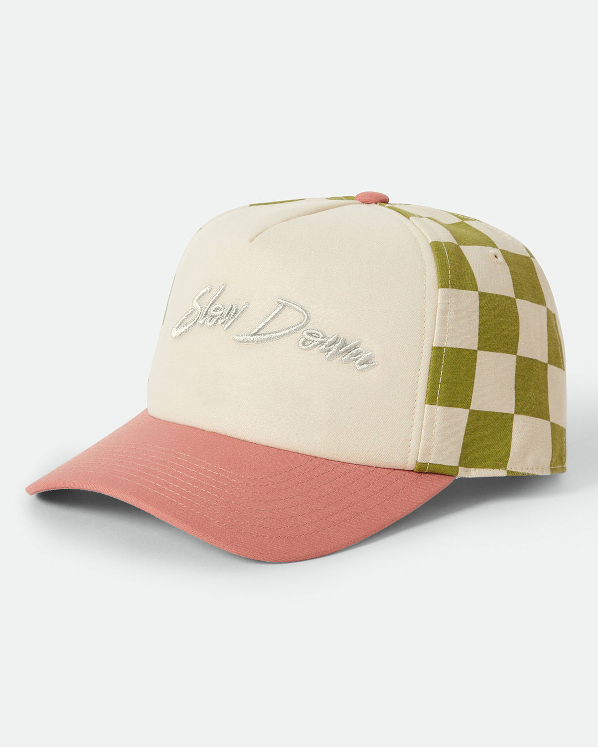 SLOW DOWN MP SNAPBACK - SUBLIME GREEN GINGHAM/WHITECAP/ITALIAN CLAY