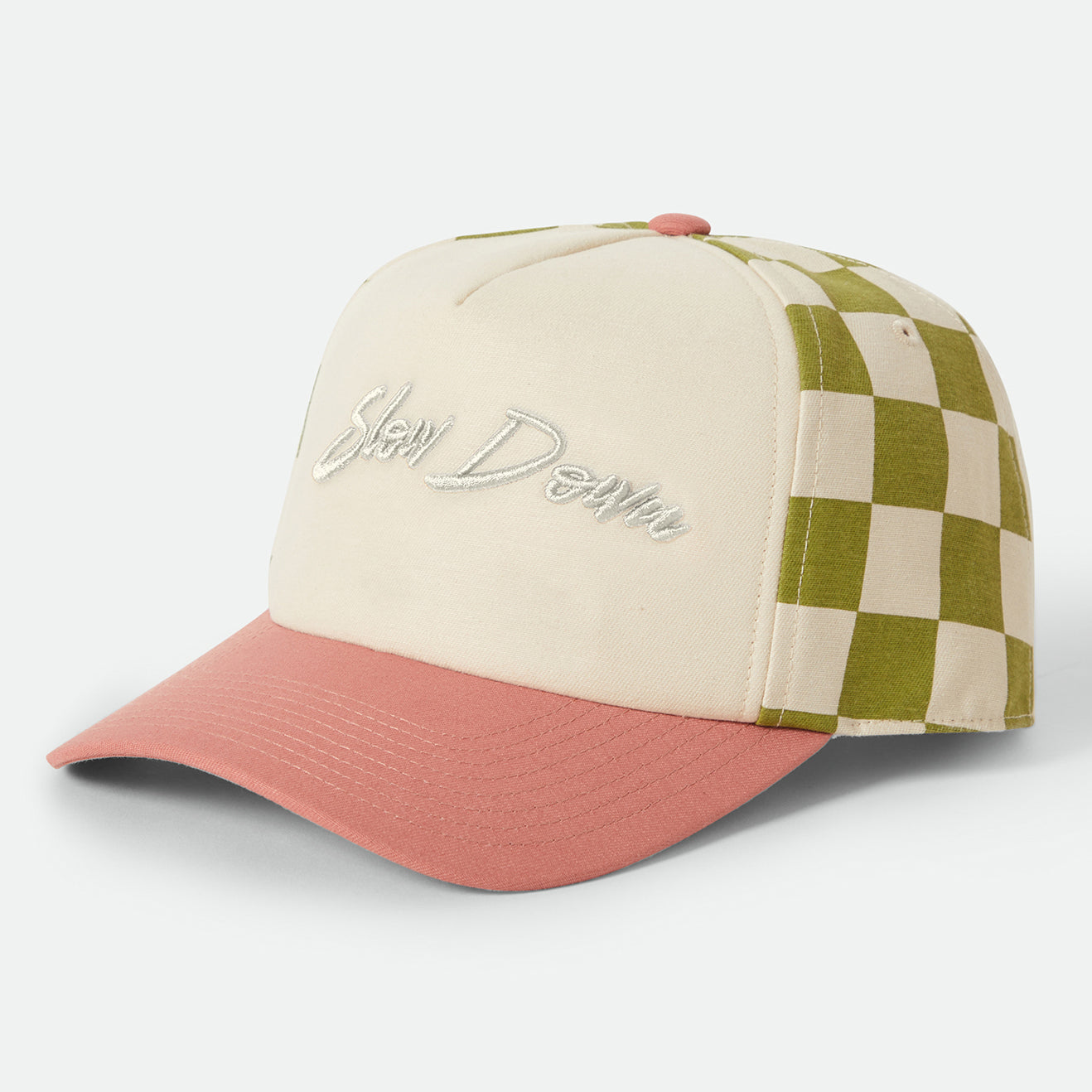 SLOW DOWN MP SNAPBACK - SUBLIME GREEN GINGHAM/WHITECAP/ITALIAN CLAY