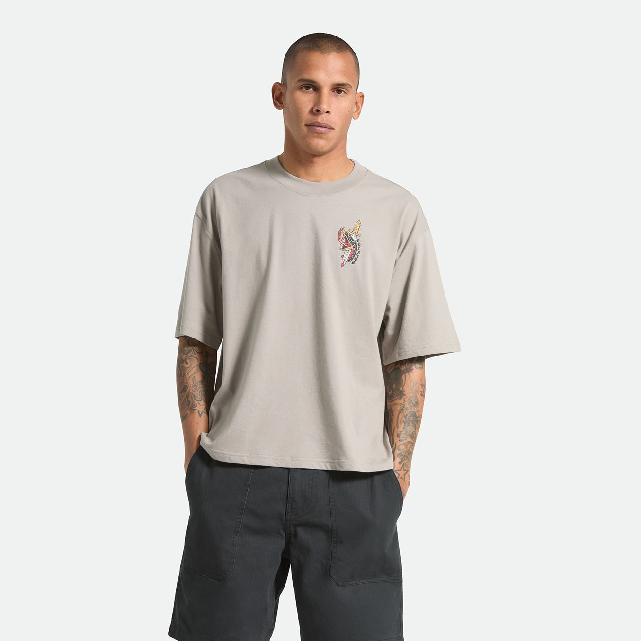 SWORD S/S BOXED CROP - PEBBLE STONE