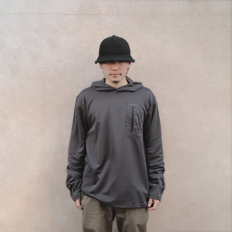 JOURNEY L/S SUN HOODIE - BLACK