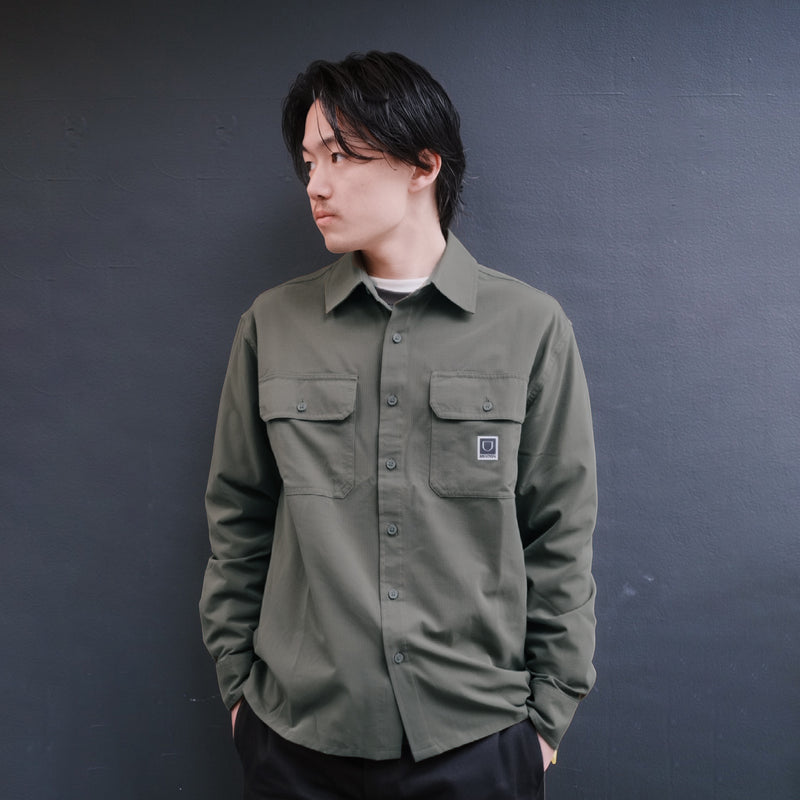 JOURNEY LW L/S WVN - DARK OLIVE