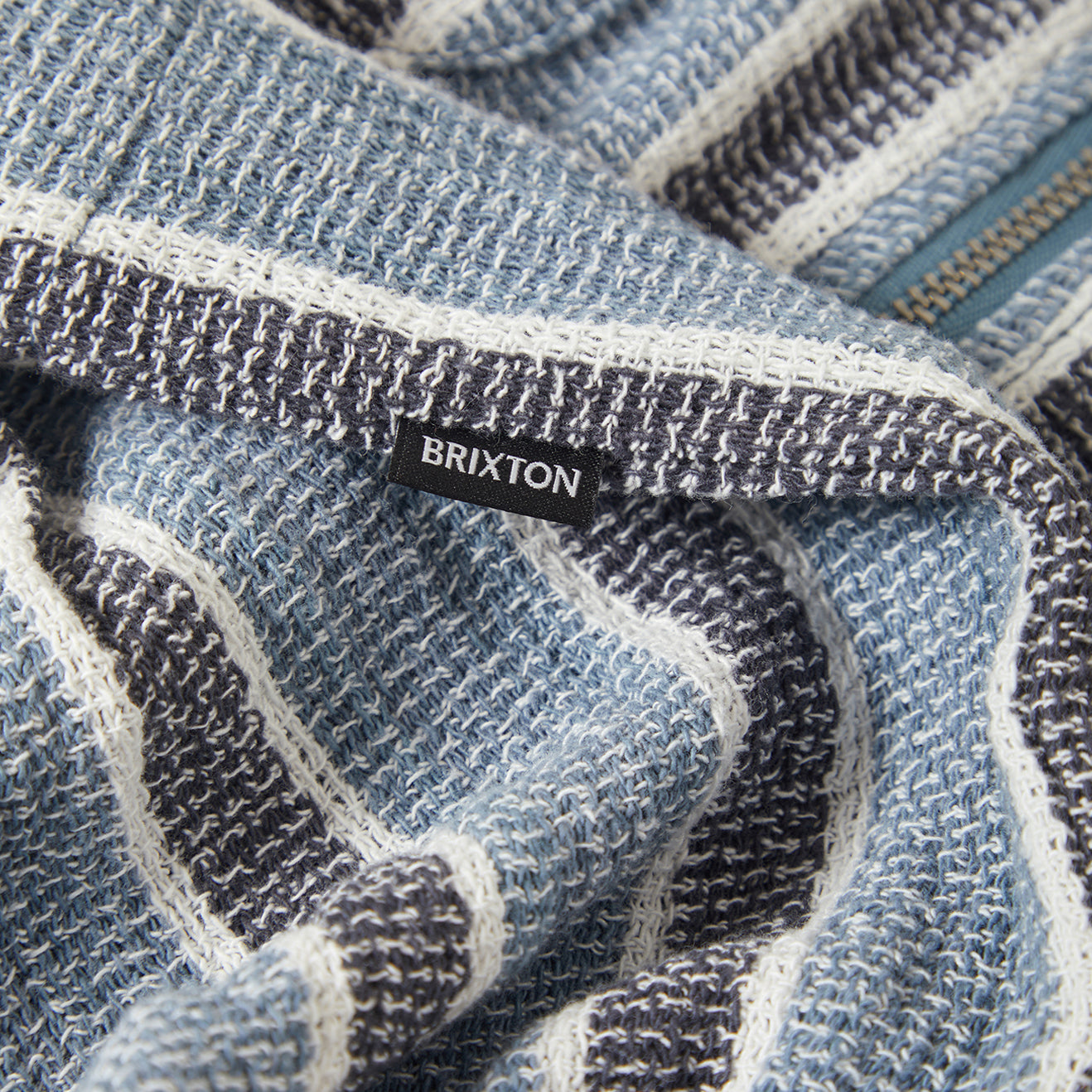 THE DEXTER TEXTURED STRIPE S/S - BLACK/DUSTY BLUE