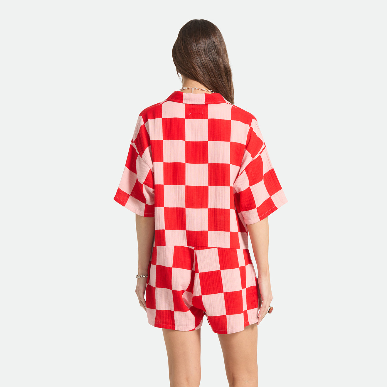 THE GETAWAY ROMPER - SILVER PINK/ADRENALINE RUSH CHECKERBOARD