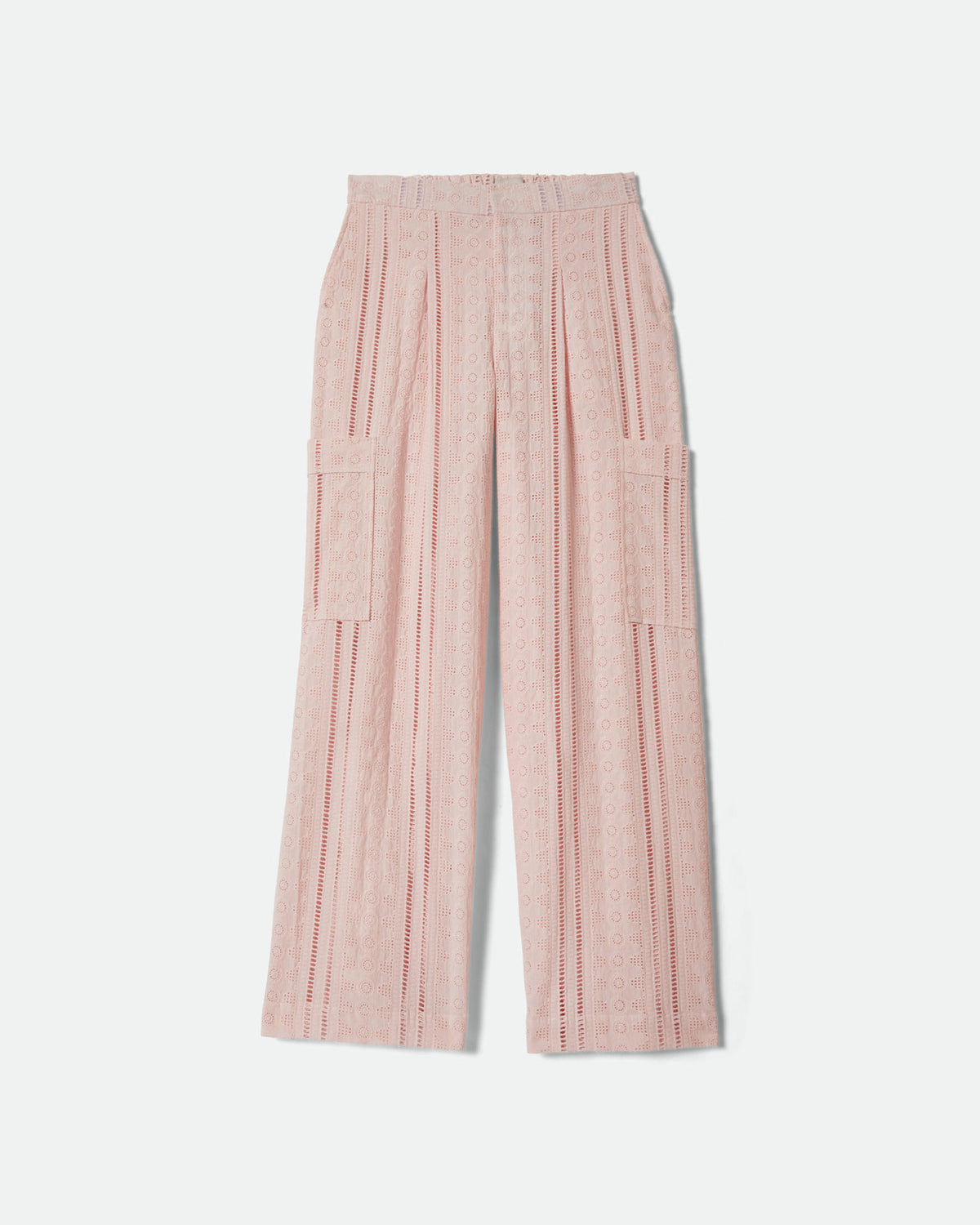THE MERCER WIDE LEG TROUSER PANT - CHALK PINK