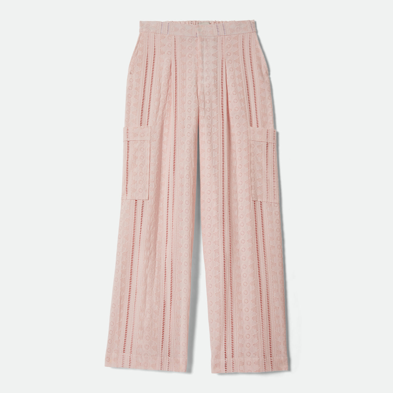 THE MERCER WIDE LEG TROUSER PANT - CHALK PINK