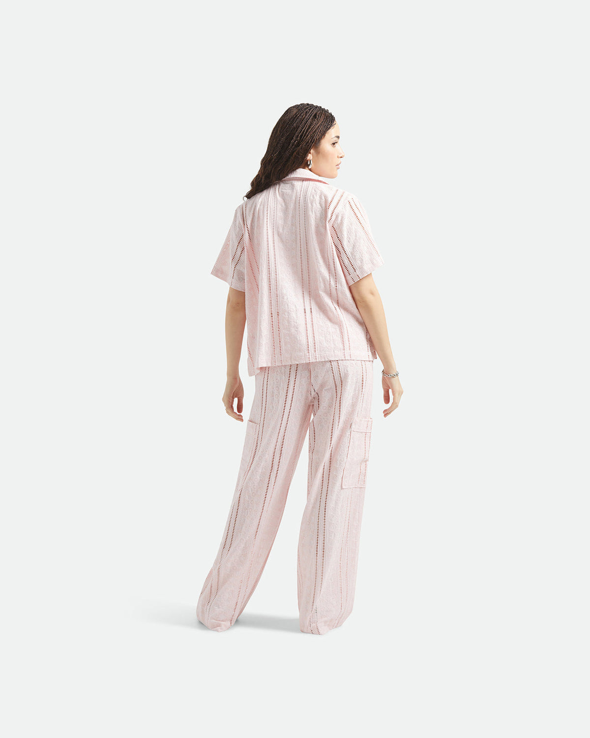 THE MERCER WIDE LEG TROUSER PANT - CHALK PINK