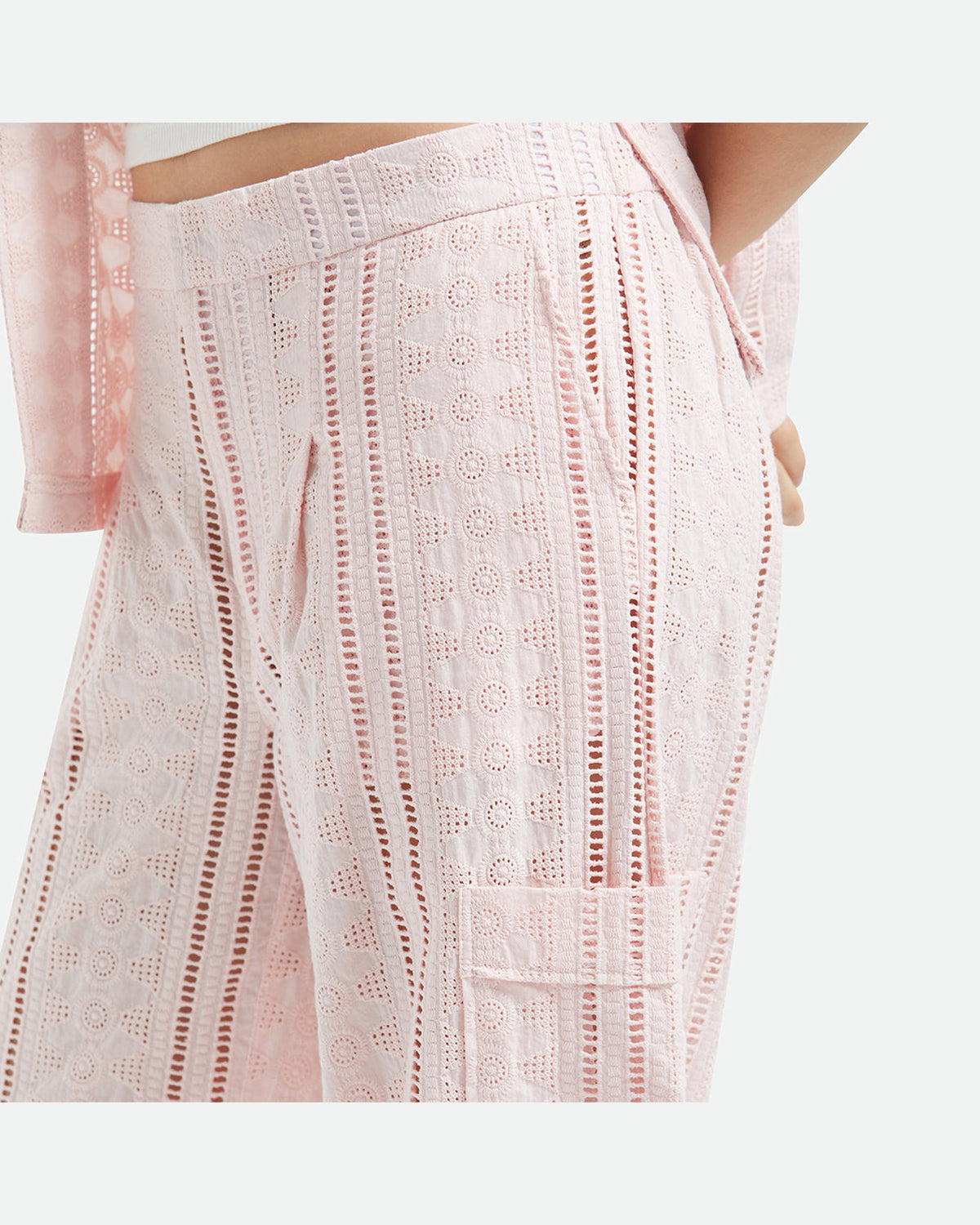 THE MERCER WIDE LEG TROUSER PANT - CHALK PINK