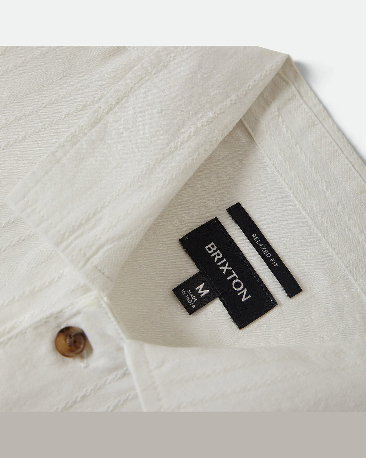THE VINTAGE S/S WVN - OFF WHITE JACQUARD STRIPE