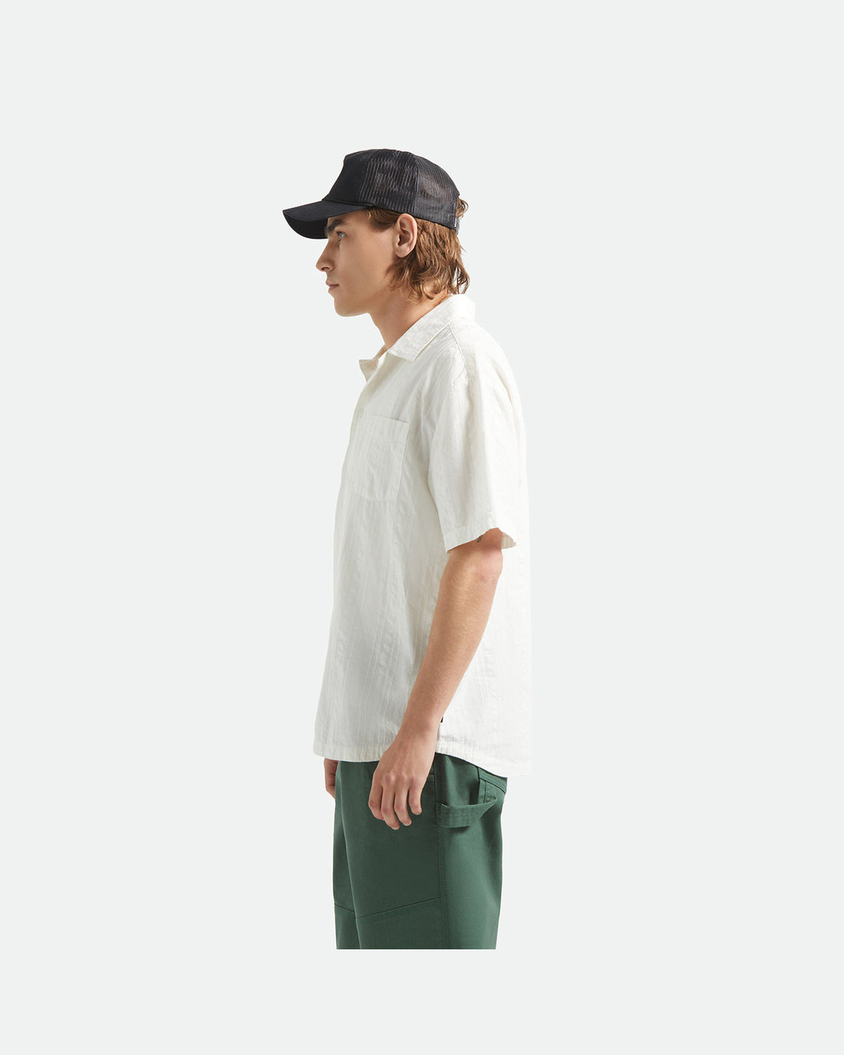THE VINTAGE S/S WVN - OFF WHITE JACQUARD STRIPE