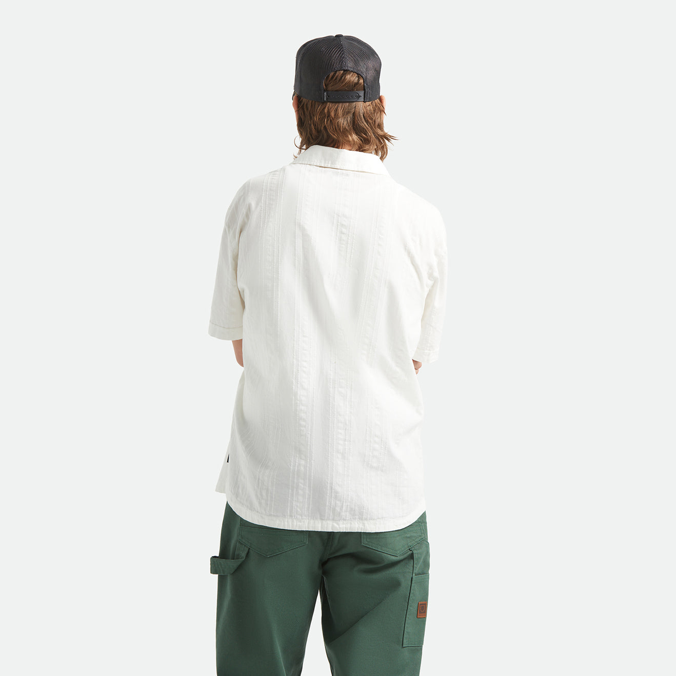 THE VINTAGE S/S WVN - OFF WHITE JACQUARD STRIPE